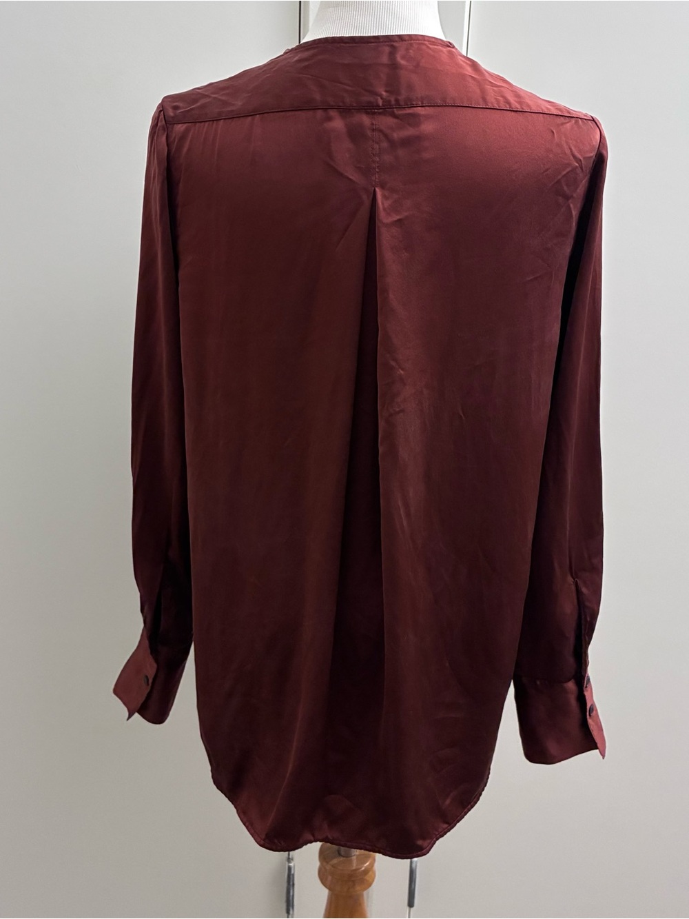 Rag & Bone Women’s Large Silk Blouse Bronze Draped Surplice Business Casual - Picture 6 of 8